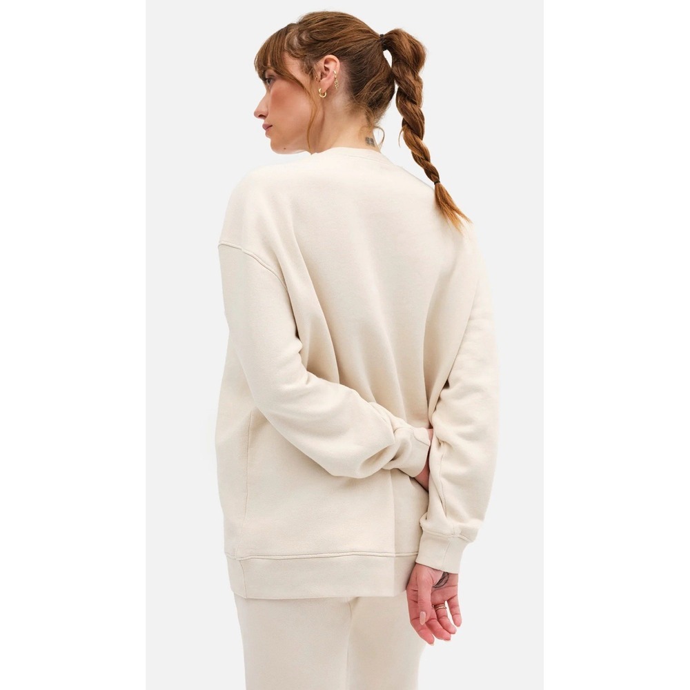 Mate The Label Oversized Organic Cotton Crewneck Embroidered Small Lounge Cream - Picture 9 of 13